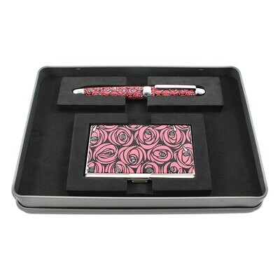 Acme Roses Roller Ball Pen &amp; Card Case Set APCM01RSET, MPN: APCM01RSET
