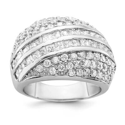 Sterling Silver CZ Dome Ring JRS7233-7