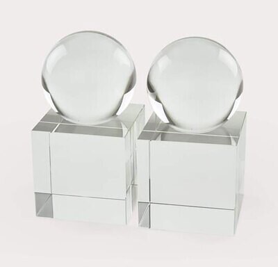 Tizo Crystal Glass Sphere Bookend Pair PH261BOK, MPN: PH261BOK,