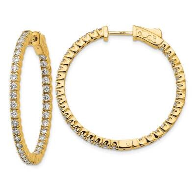 Vs/Si, D E F, Diamond Hoop with Safety Clasp 14k Yellow Gold True Origin Lab Grown XE1989LD, MPN: X…