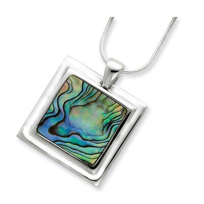 Abalone Pendant Necklace Sterling Silver QH698-18, MPN: QH698-18, 191101276972