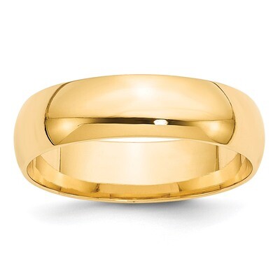 6mm Lightweight Comfort Fit Band 14k Yellow Gold CFL060 Engravable, MPN: CFL060, 886774476643