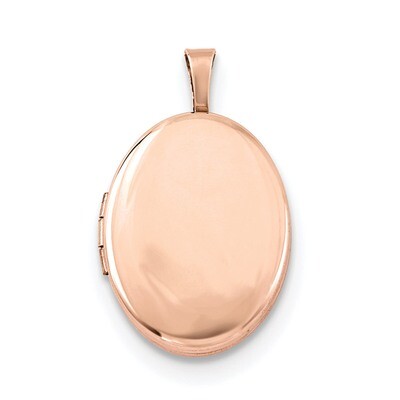 20mm Polished Oval Locket Sterling Silver Rose Gold-plated QLS734, MPN: QLS734, 191101457562