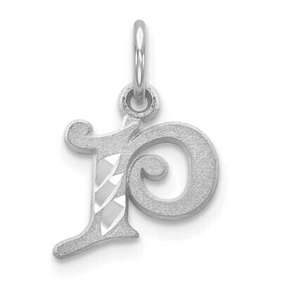 Initial P Charm 10k White Gold Diamond-cut 10WCH139-P, MPN: 10WCH139-P,