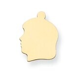 Girls Head with Eyelet Stamping 14k Yellow Gold YG1363, MPN: YG1363,