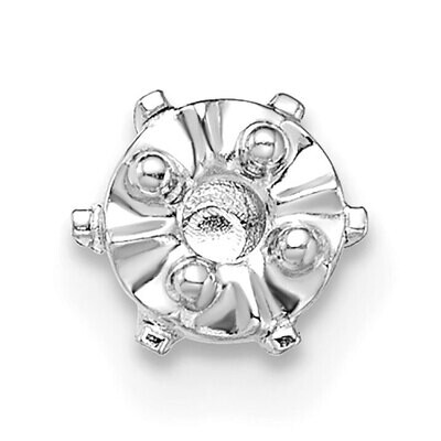 Round Pin Top .01pt. Illusion Post Earring Mounting 14k White Gold WG2642, MPN: WG2642,
