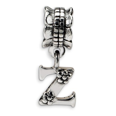 Letter Z Dangle Bead - Sterling Silver QRS1400Z, MPN: QRS1400Z, 883957304397