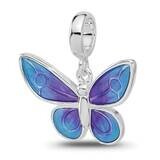 Enamel Butterfly Dangle Bead Sterling Silver Rhodium-plated QRS4462, MPN: QRS4462,