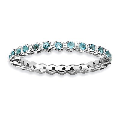 Blue Topaz Ring - Sterling Silver QSK361, MPN: QSK361, 883957125138
