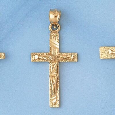 Dazzlers Jewelry Jesus Christ on Cross Pendant Necklace Charm Bracelet in Yellow, White or Rose Gol…