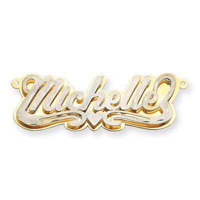 Satin Diamond-cut 3D Nameplate 14k Two-Tone Gold XNA239T, MPN: XNA239T, 883957972404