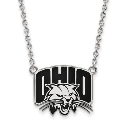 Ohio University Large Enamel Pendant with Chain Necklace Sterling Silver SS029OU-18, MPN: SS029OU-1…