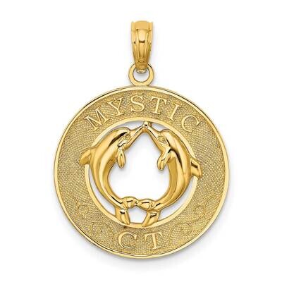 Mystic Ct Round Frame with Dolphins Charm 14k Gold K7760, MPN: K7760, 637218033454