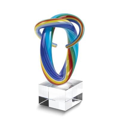 Badash Murano Style Glass with Crystal Base Art Deco Sculpture GM23915, MPN: GM23915, 769076027068