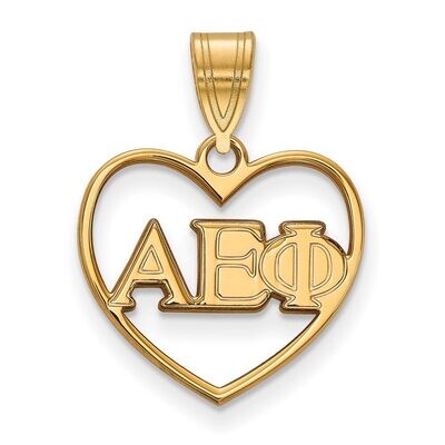 Alpha Epsilon Phi Heart Pendant Gold-plated Silver GP008AEP, MPN: GP008AEP, 191101097966