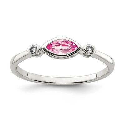 Pink Tourmaline and White Topaz Ring Sterling Silver Polished QR7065OCT, MPN: QR7065OCT, 8839571697…