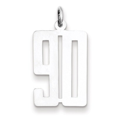 Charm Number 90 Elongated Pol Sterling Silver Small QES90, MPN: QES90, 191101190711