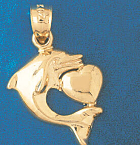 Dazzlers Jewelry Dolphin Pendant Necklace Charm Bracelet in Yellow, White or Rose Gold 366, MPN: DZ…