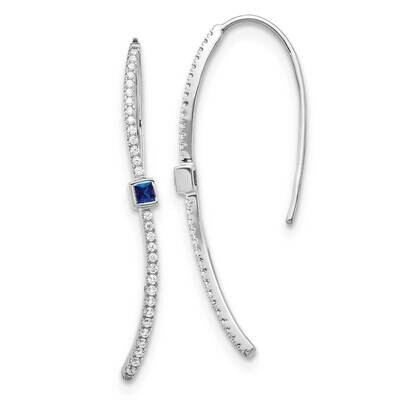 Sapphire Earrings 14k White Gold Diamond EM4312-SA-050-WA, MPN: EM4312-SA-050-WA, 191101838309