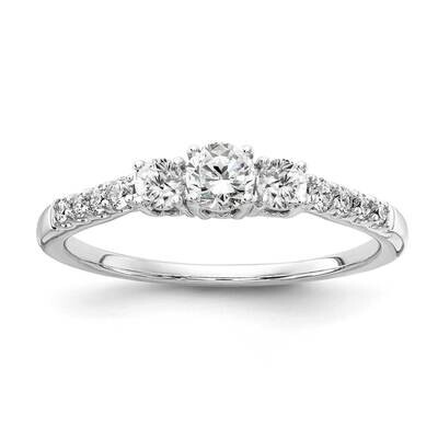 Si1/Si2, G H I, 3-Stone Engagement Ring 14k White Gold Lab Grown Diamond RM4228E-050-5CWLG, MPN: RM…