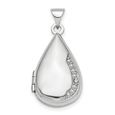 Diamond 21mm Teardrop Locket Sterling Silver Rhodium-plated Polished QLS843, MPN: QLS843, 886774101…