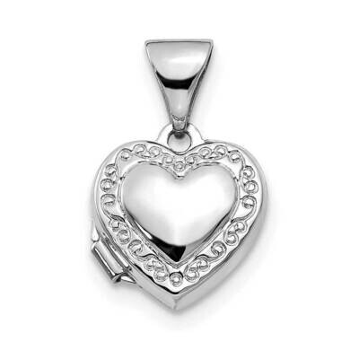 Polished Heart-Shaped Scrolled Locket 10k White Gold 10XL60, MPN: 10XL60,