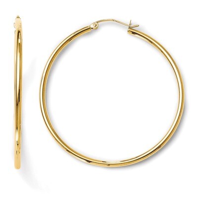 Leslie&#39;s 2mm Polished Hinged Hoop Earrings - 14k Gold HB-LE189, MPN: LE189, 883957021645