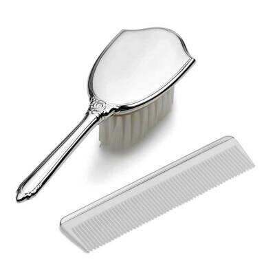 Gift Boxed Girls Comb and Brush Set Sterling Silver GP8876, MPN: GP8876, 781642001470