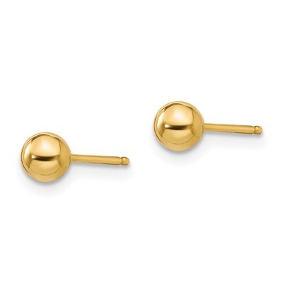 Polished 4mm Ball Post Earrings - 14k Gold SE101 by Madi K, MPN: SE101, 886774998640