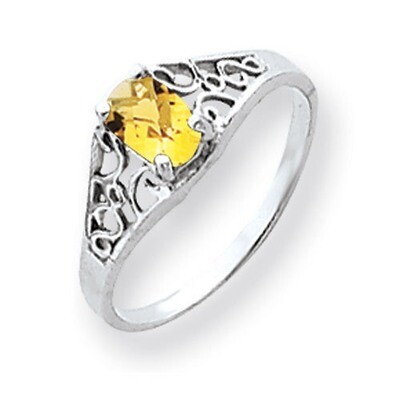 Citrine Ring 14k white Gold 6x4mm Oval Y4676CI, MPN: Y4676CI, 883957589893
