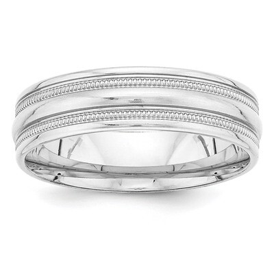 Heavy Comfort Fit Fancy Band 14k White Gold WB104, MPN: WB104, 886774491516