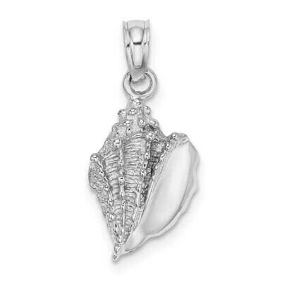 2-D Conch Shell Charm 14k White Gold C3369W, MPN: C3369W, 637218126170