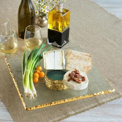 Annieglass Edgey Gold 14 x 14 Inch Square Pedestal Stand E205G, MPN: E205G, UPC: