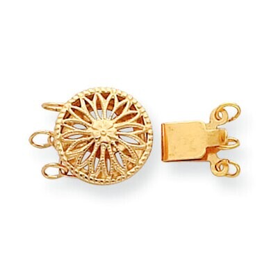 12.3mm 3-Strand Pearl Clasp Gold Filled GF3560, MPN: GF3560,