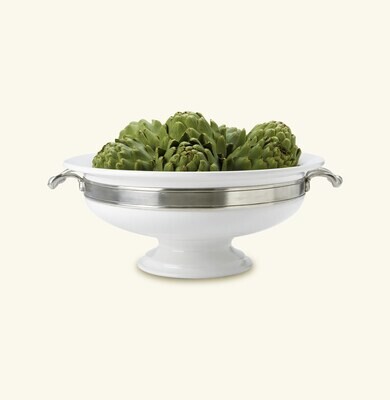 Match Pewter Convivio Round Centerpiece With Handles White, MPN: 1530.1,