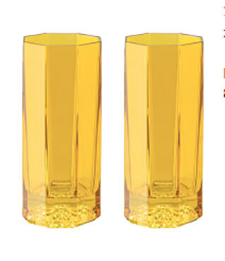 Versace Medusa Lumiere Amber Longdrink Set of Two 6 Inch, MPN: 20665-321508-48874, 790955109438
