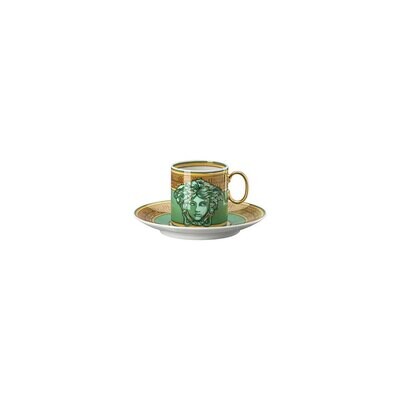 Versace Medusa Amplified Green Coin AD Cup &amp; Saucer 4 1/4 Inch, MPN: 19335-403762-14715, 7909551891…
