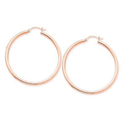 2.5mm Polished Hoop Earrings 14k Rose Gold TE536, MPN: TE536, 883957290966