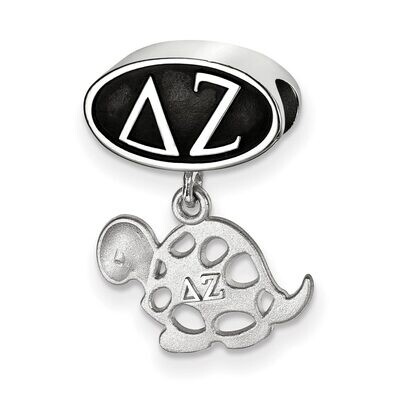 Delta Zeta Oval Bead with Turtal Dangle Sterling Silver DZ004BD-SS, MPN: DZ004BD-SS, 634401955340