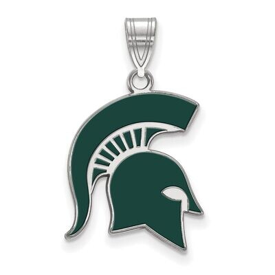 Michigan State University Large Enamel Pendant Sterling Silver SS060MIS, MPN: SS060MIS, 886774690629