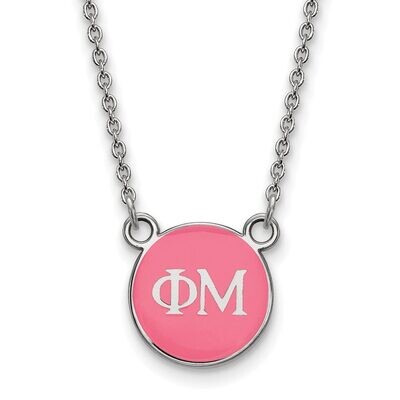 Phi Mu Extra Small Enameled Pendant with 18 Inch Chain Sterling Silver SS029PHM-18, MPN: SS029PHM-1…