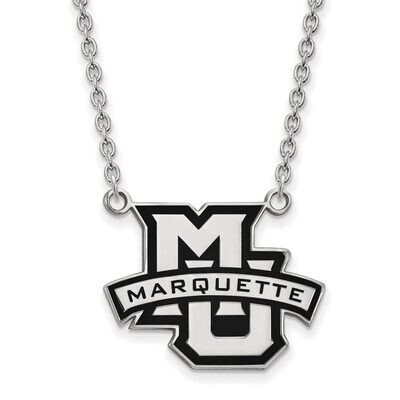 Marquette University Large Enamel Pendant with Necklace Sterling Silver SS030MAR, MPN: SS030MAR, 88…