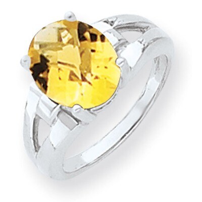 Citrine Checker Ring 14k white Gold 11x9mm Oval Y4547CC, MPN: Y4547CC, 883957441870