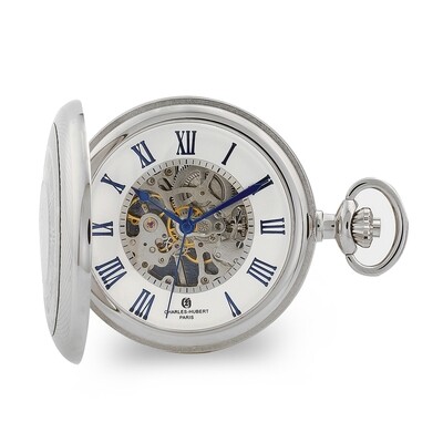 Charles Hubert Chrome Finish Open Window Case Pocket Watch  XWA6132, MPN: XWA6132, 848870009019