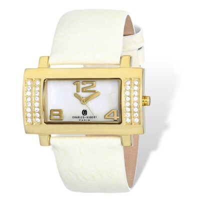 Charles Hubert Stainless White Leather 40x23mm Watch Ladies XWA4870, MPN: XWA4870, 848870006261