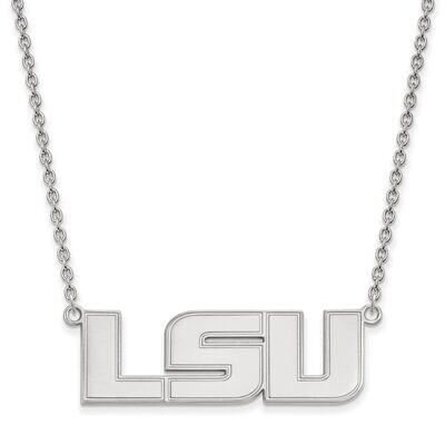 Louisiana State University Large Pendant with Chain Necklace 14k White Gold 4W010LSU-18, MPN: 4W010…