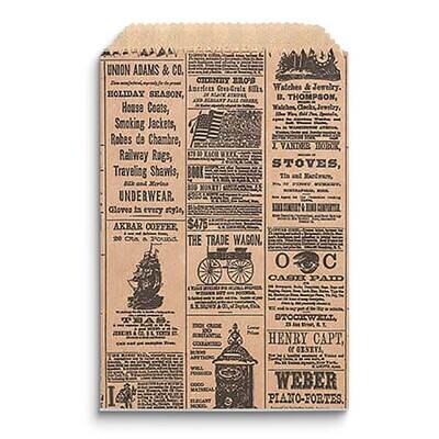 Newspaper Print Pack of 125 Paper 8.5x11 Flat Merchandise Bags JT5108-NEWS, MPN: JT5108-NEWS,