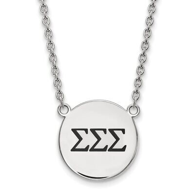 Sigma Sigma Sigma Small Enameled Pendant with 18 Inch Chain Sterling Silver SS017SSS-18, MPN: SS017…