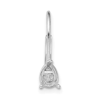 Pear Cast Basket 5 x 3mm Leverback Earring Mounting 14k White Gold WG415, MPN: WG415,