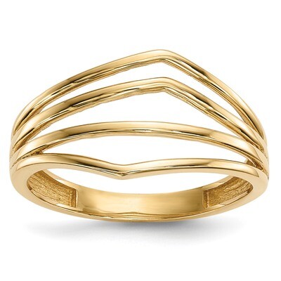 4-Bar Ring 14k Gold Polished R607, MPN: R607, 886774014098